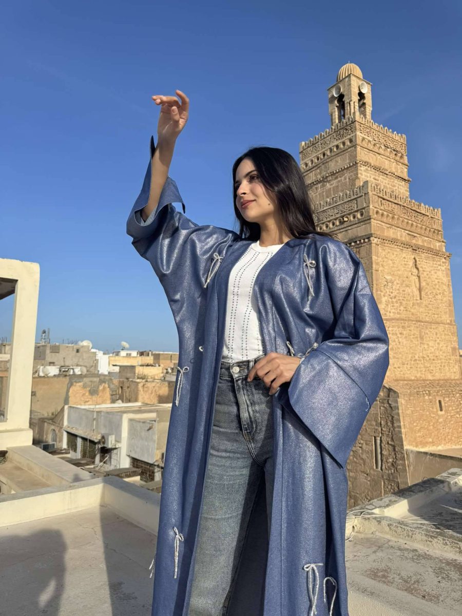 Abaya Bow Navy Blue